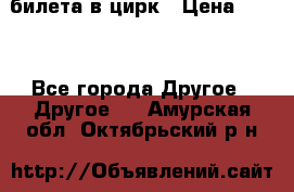 2 билета в цирк › Цена ­ 800 - Все города Другое » Другое   . Амурская обл.,Октябрьский р-н